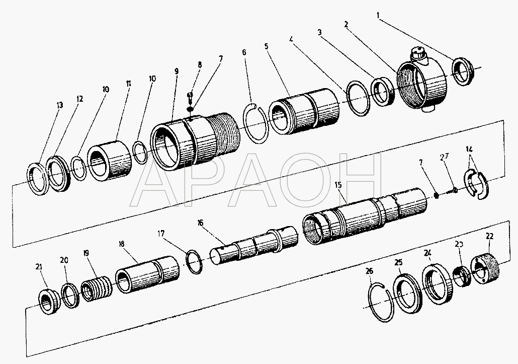 Цилиндр телескопический ДВ-1621