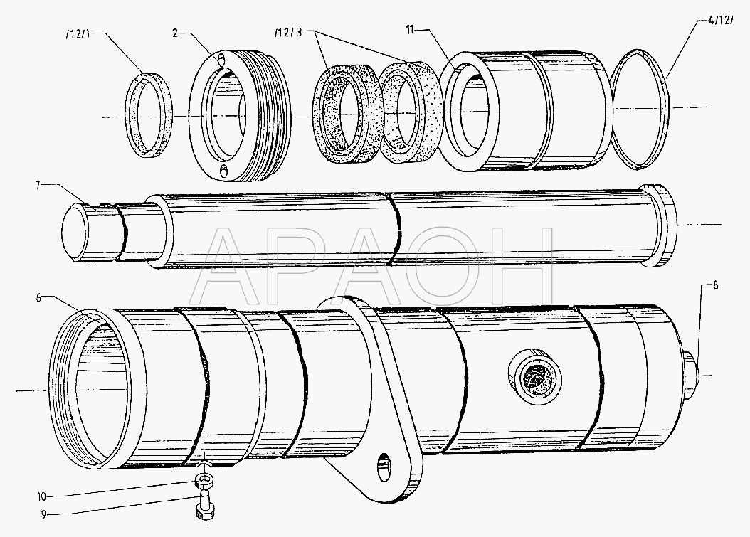 Плунжерный цилиндр ЦПС5 (50х1260) EB-687