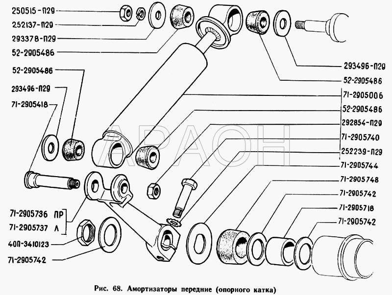 Амортизаторы   передние (опорного катка) ГАЗ-71