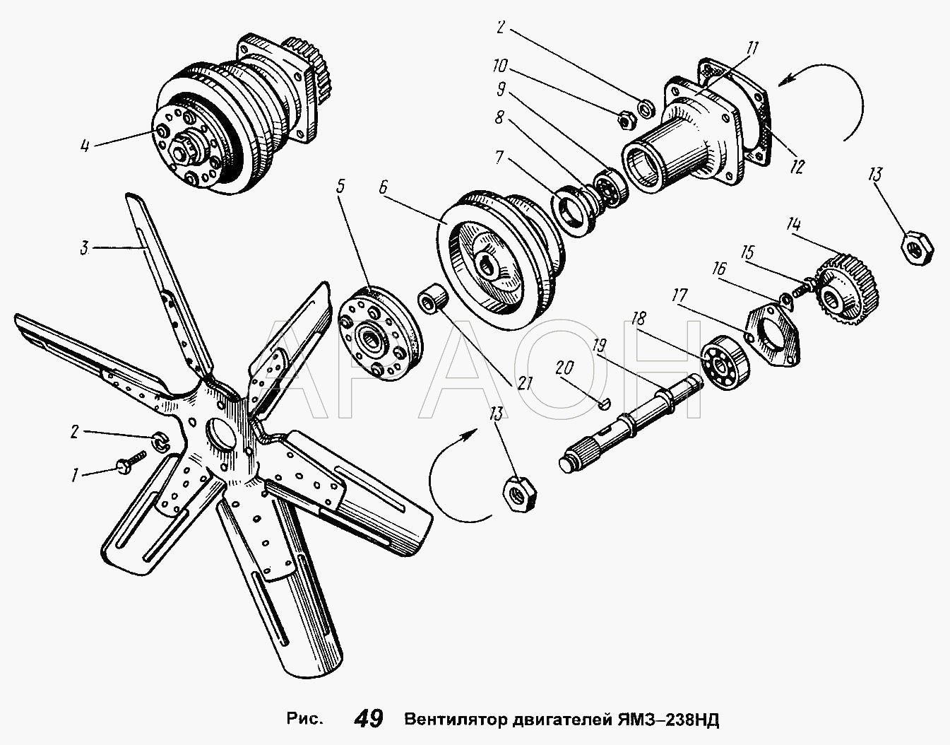 Вентилятор двигателя ЯМЗ-238НД Общий (см. мод-ции)