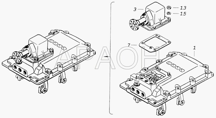 Механизм переключения передач КамАЗ-4326 (каталог 2003г)