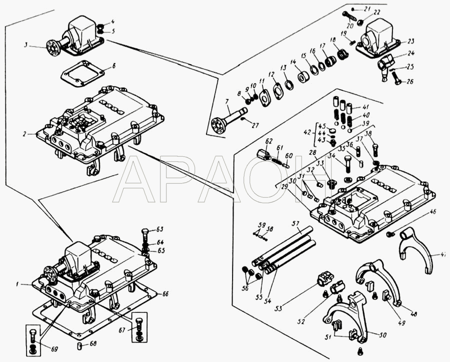 Механизм переключения передач КамАЗ-65115