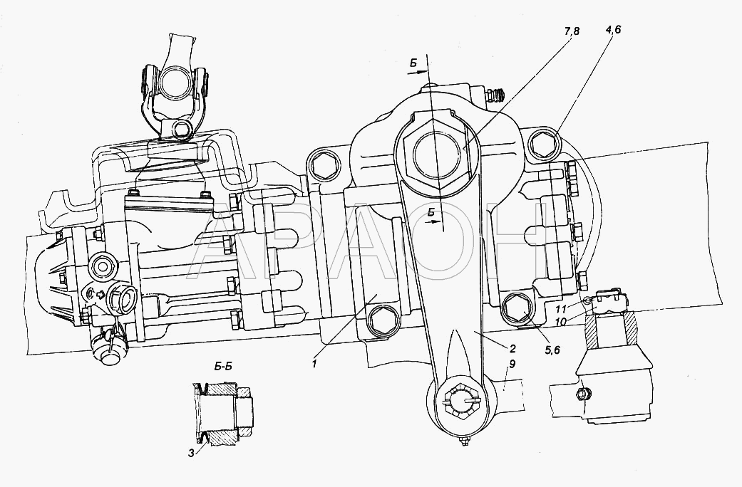 Установка рулевого механизма КамАЗ-65116