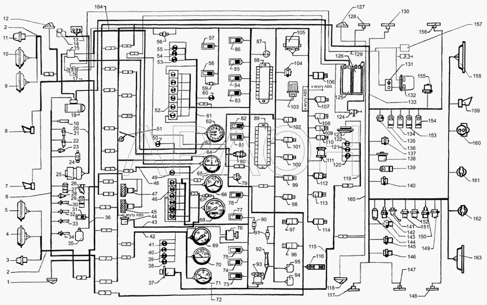 Схема электрооборудования КрАЗ 65055-02
