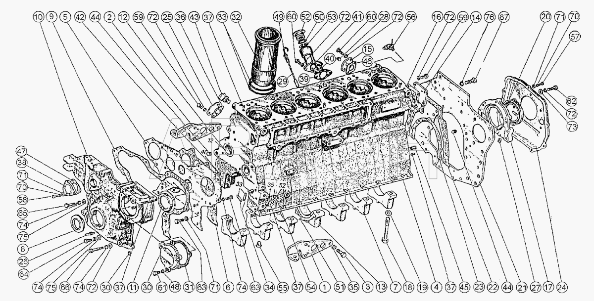 Подвеска и блок цилиндров МТЗ-1222/1523