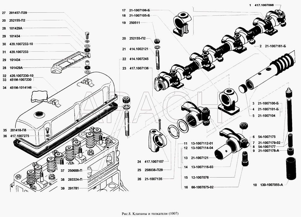 Клапаны и толкатели УАЗ 3160