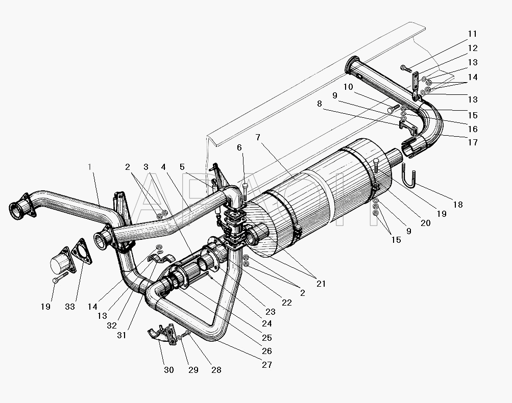 Система выпуска газов УРАЛ 4320-31