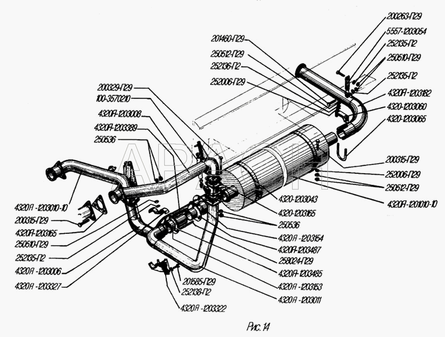 Система выпуска газов УРАЛ 4320-31