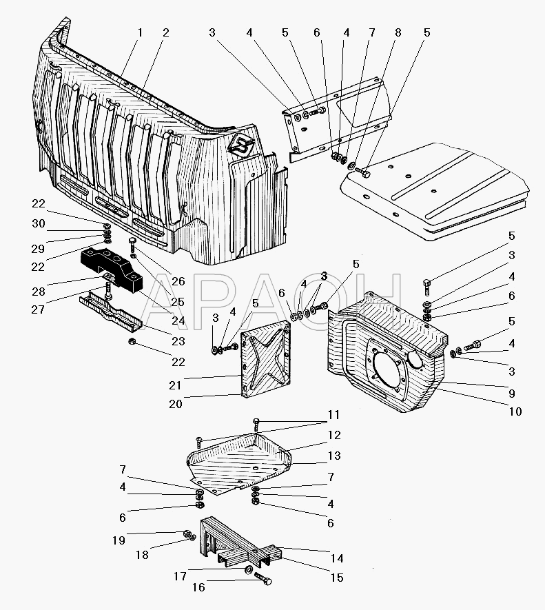 Облицовка радиатора УРАЛ 4320-41