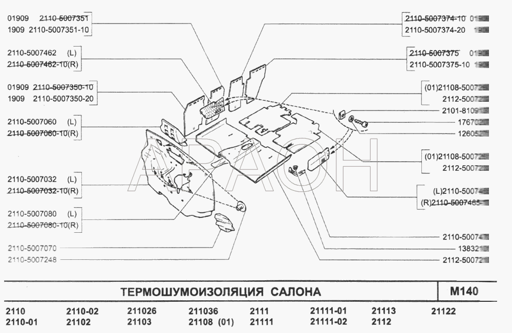 Термошумоизоляция салона ВАЗ-2110 (2007)