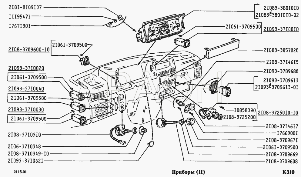 Приборы ВАЗ 2115