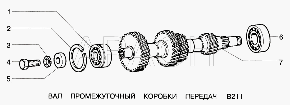 Вал промежуточный коробки передач ВАЗ 2123