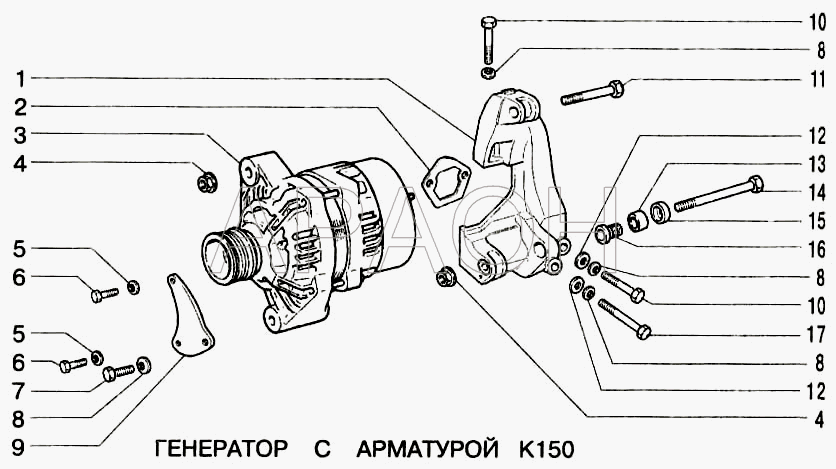 Генератор с арматурой ВАЗ 2123