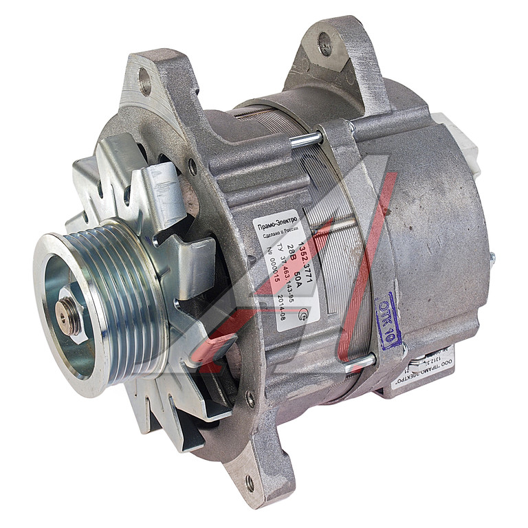 Генератор КАМАЗ дв.740.10-20, 740.13-260, 740.50-350 поликлиновой шкив 24V 50А АТЭ-1