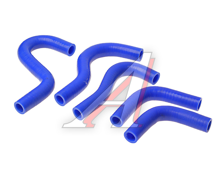 Патрубок ГАЗ-330232 Бизнес отопителя комплект 5шт. синий силикон