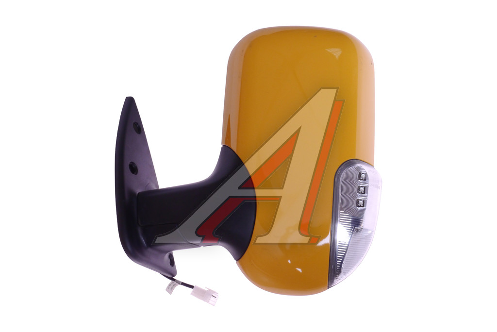 Зеркало бок. ГАЗ-3302 Н/О золотисто-желтое левое с повторителем поворота, РФ